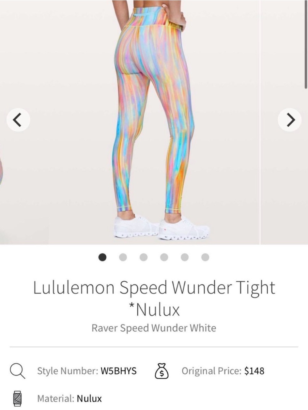lululemon athletica Multi-Color Speed Wunder Tight Leggings